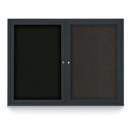 United Visual Products Corkboard, Wht, Forbo, 1 Door, 48 x 48" UV3035-WHITE-FORBO